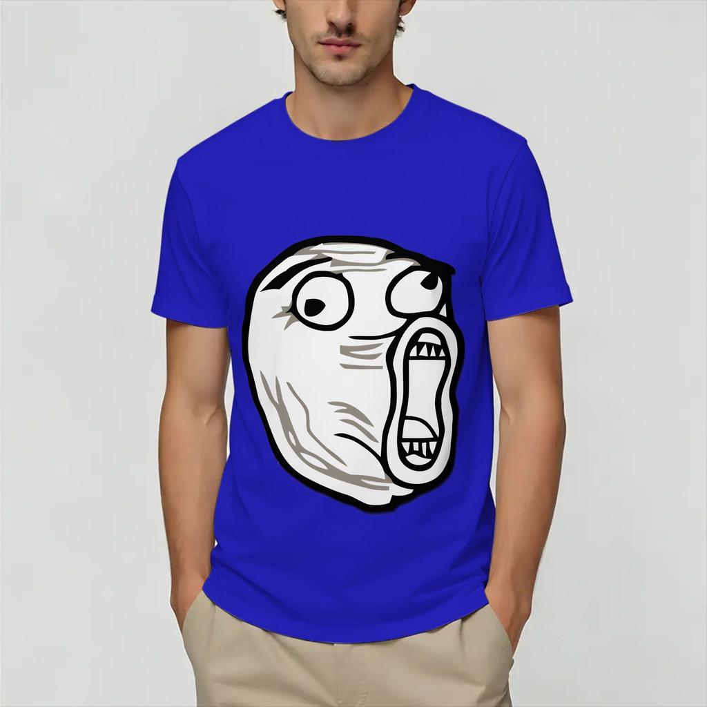 Rage Comic Trollfac Unisexs T Shirts Funny Tee Shirt Short Sleeve Round Collar TShirts Cotton Printed Clothing