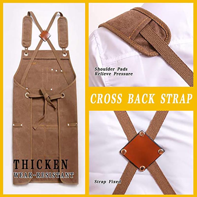 Modern Thick Canvas Apron with Custom Logo for Woodworking, Electrician, and Gardening Tasks