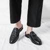Mules Shoes Men PU Embossed Metal Buckle Decoration Low Heel Daily Men Casual Half Headed Sandals Large 38-48
