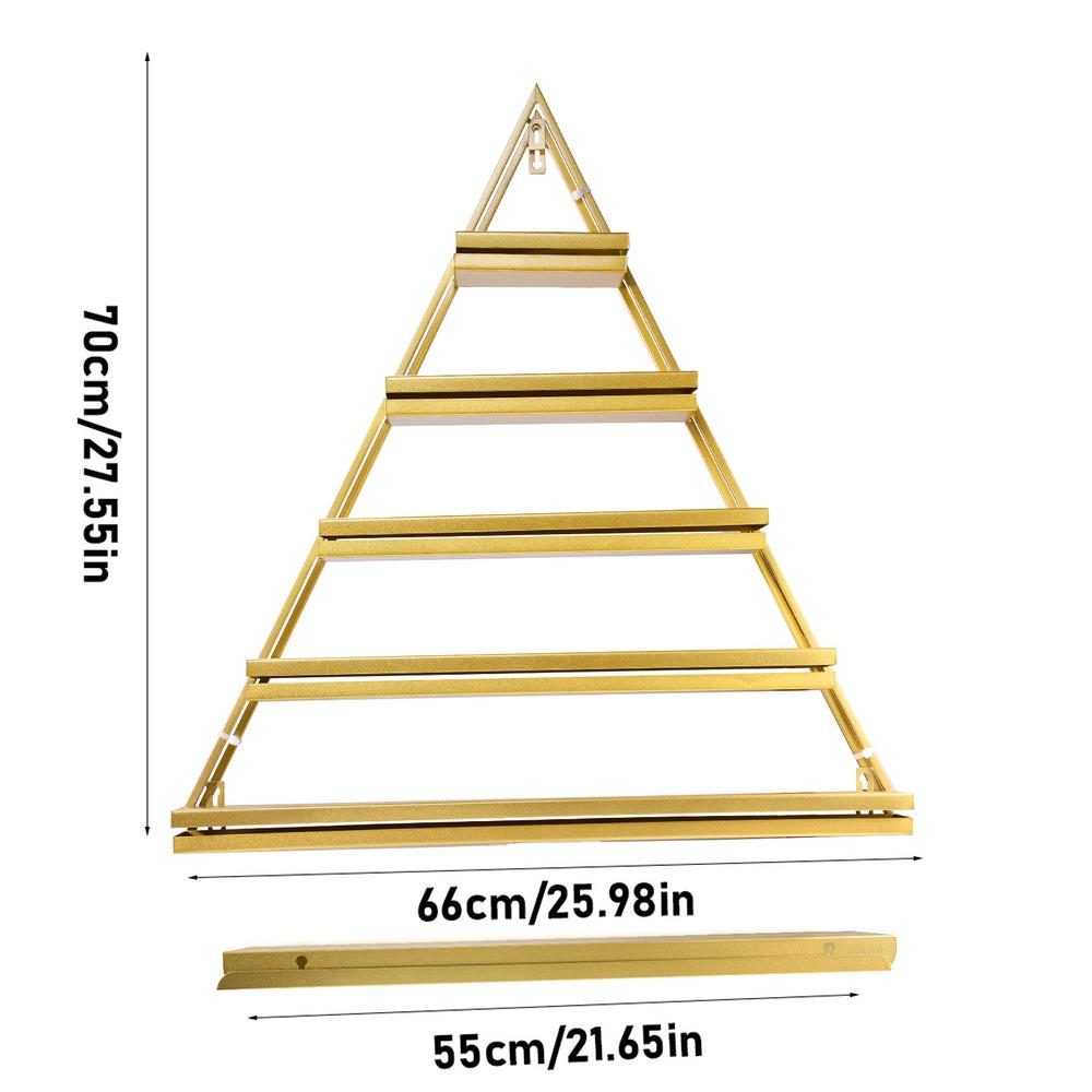 

2 шт./набор Косметический дисплей Подставка для парфюмерии Подставка для помады Парфюмерия Настенная полка Настенная 5-ярусная Треугольная Металлическая Органайзер для лака для ногтей жёлтый
