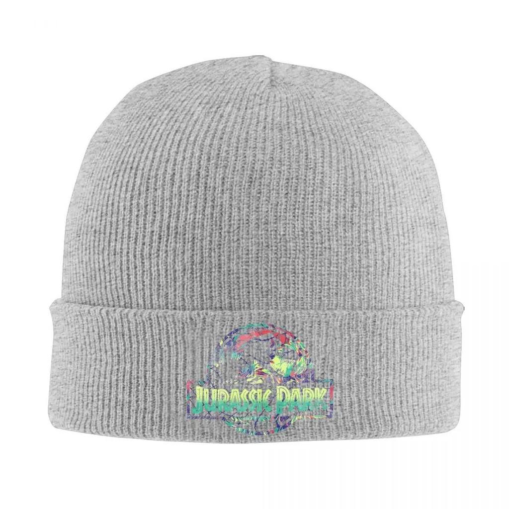 Jurassic Park Distressed Dino Movie Logo Knitted Hat for Women Men Beanie Autumn Winter Hats Acrylic Hip Hop Melon Cap