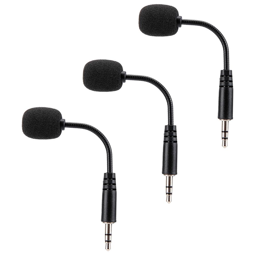3PCS 3.5mm Jack Adjustable Flexible Extended Mini Microphone for Computer Mobile Phone
