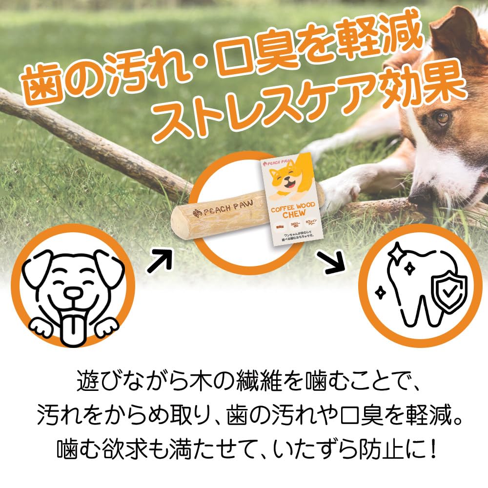 Kaffeeholz Kauspielzeug für Hunde Holz Kauspielzeug Hundespielzeug Holzstab Naturholz Kaffeeholz Große Hunde Größe L [Tierärztlich Empfohlen] [Pfirsichpfote]