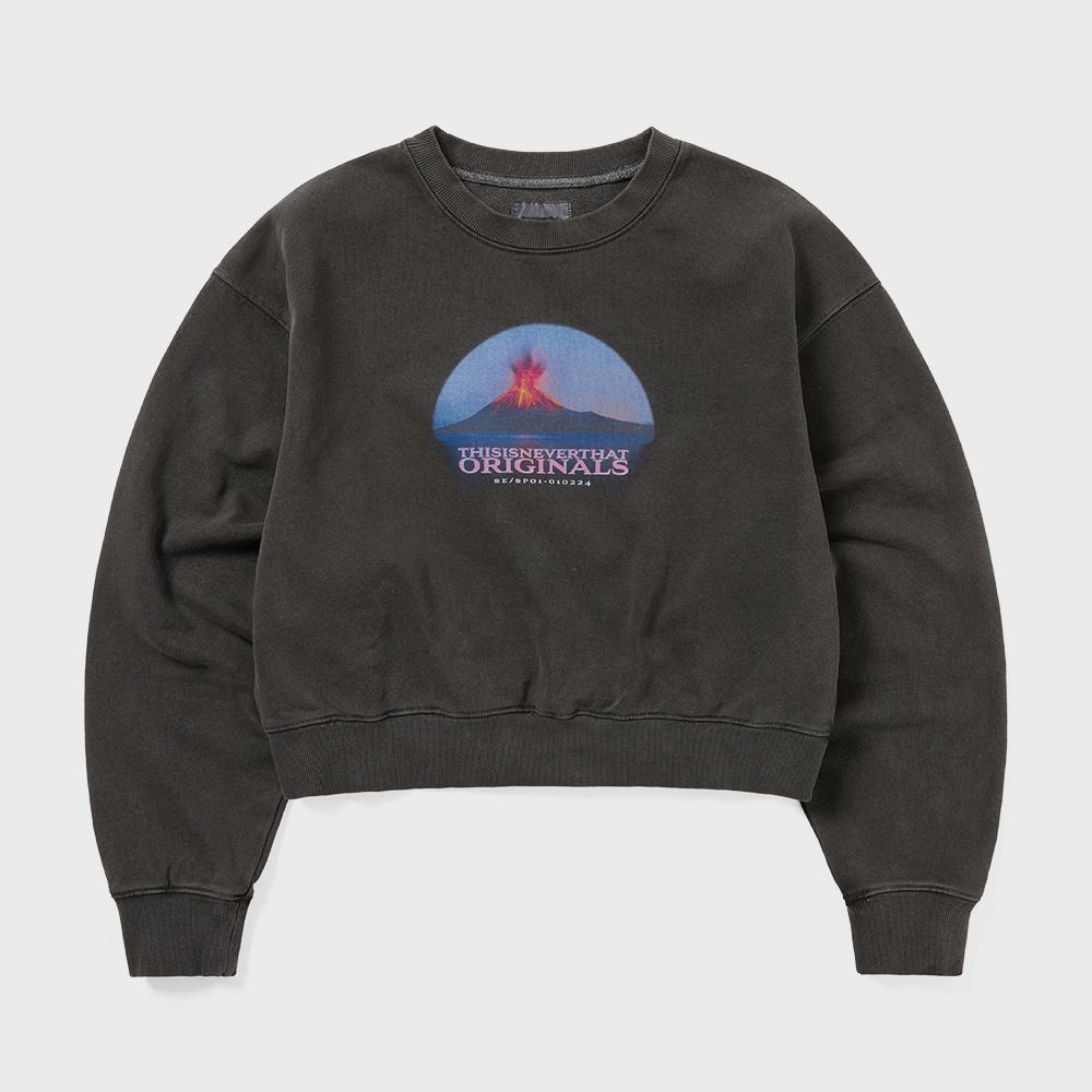 ThIs Is Never That Volcano W creWneck Charcoal S