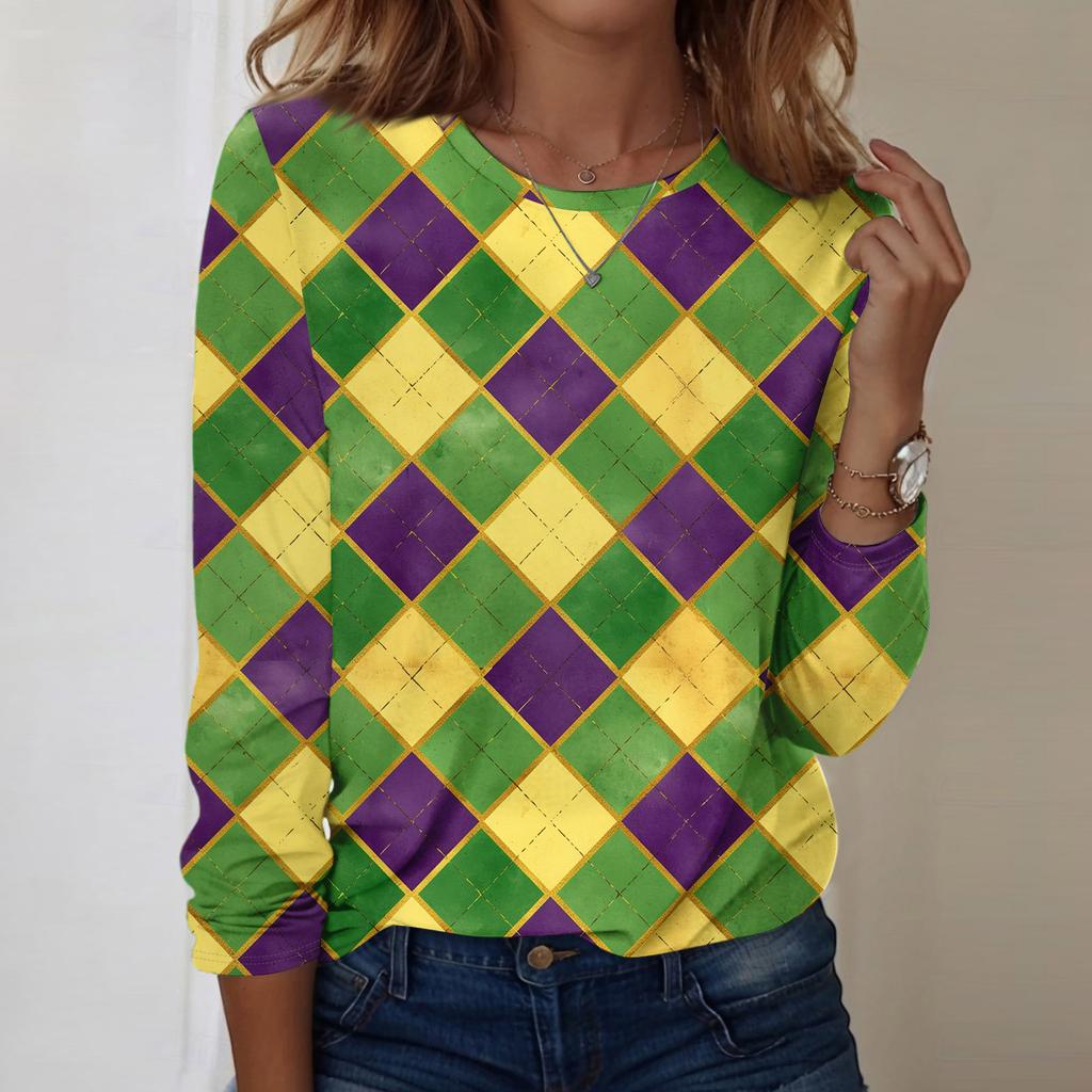 Langarmshirts für Damen, niedlicher Aufdruck, Grafik-T-Shirts, Blusen, lässig, Übergröße, Basic-Tops, Pullover