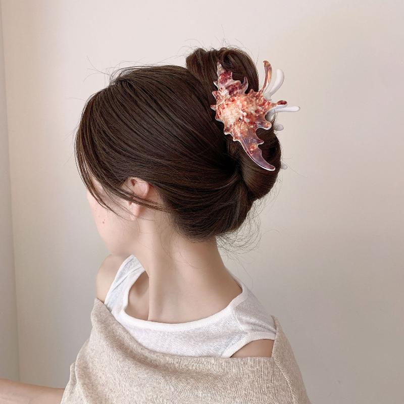 Acrylic Conch Hair Claws Korean Exaggerated Colorful Irregular Personality Large Hair Claw Women Girls Hair Accessories