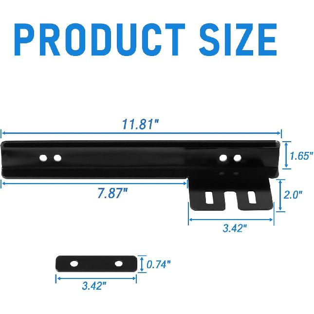 JDMSPEED Black Front Bumper License Plate Mount Bracket Relocator Holder Bar