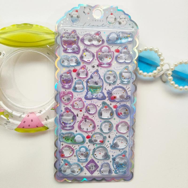 New Kids Reward 3D Relief Stickers - Japanese Cute Cartoon Crystal Gem Diamond Decals for DIY Journal Crafts & Gift Presents