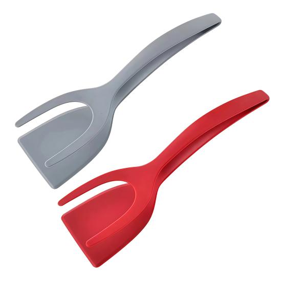 2-in-1 Nylon Spatula Tongs Double-Headed Frying And Baking Tongs Heat-Resistant Kitchen Utensil with Long Handle