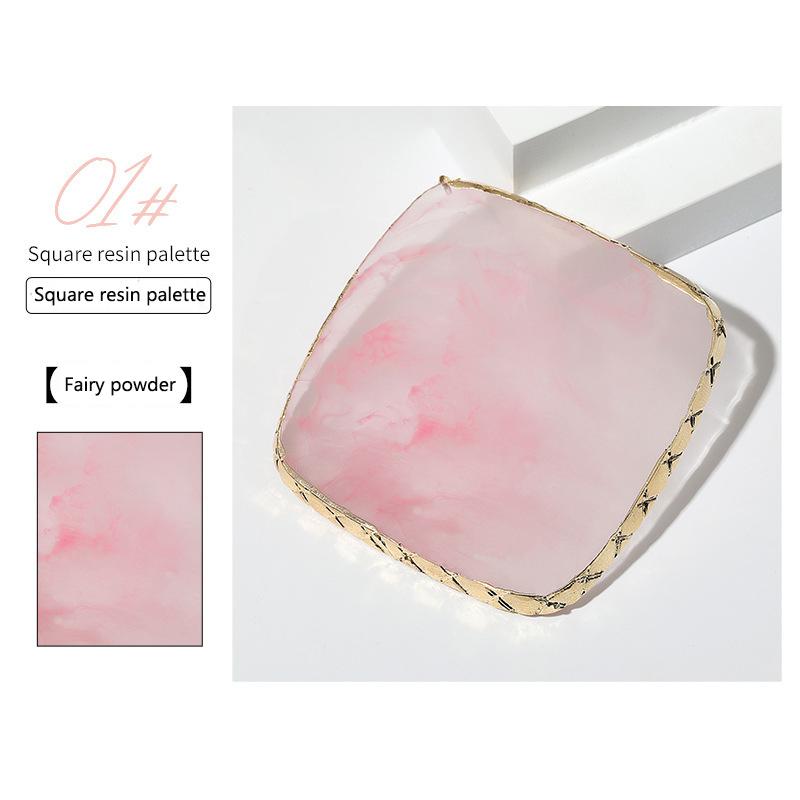 1pc Round/Square Painted Gel Polish Palette Natural Resin Onyx Display Board Holder Practice Nail Art DIY Tools