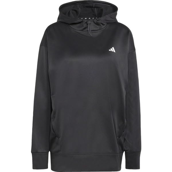 Adidas Aero Lady Game Go Fleece Size & Hoodie, DLF02, Women's, Black/White (IM2686), J/M