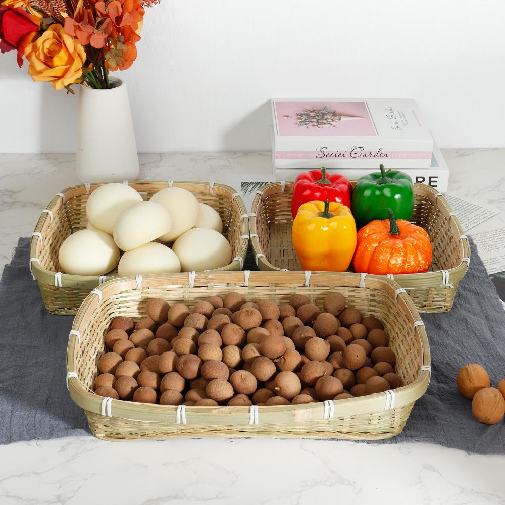 Quadratischer Bambuskorb zum Weben für Küche und Wohnzimmeraufbewahrung