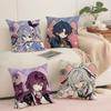 Chibi Cute Honkai Star Rail Cushion Cover Soft Short Plush Pillow Cover Smooth Cozy Texture Aesthetic Cushion Case Home Decor