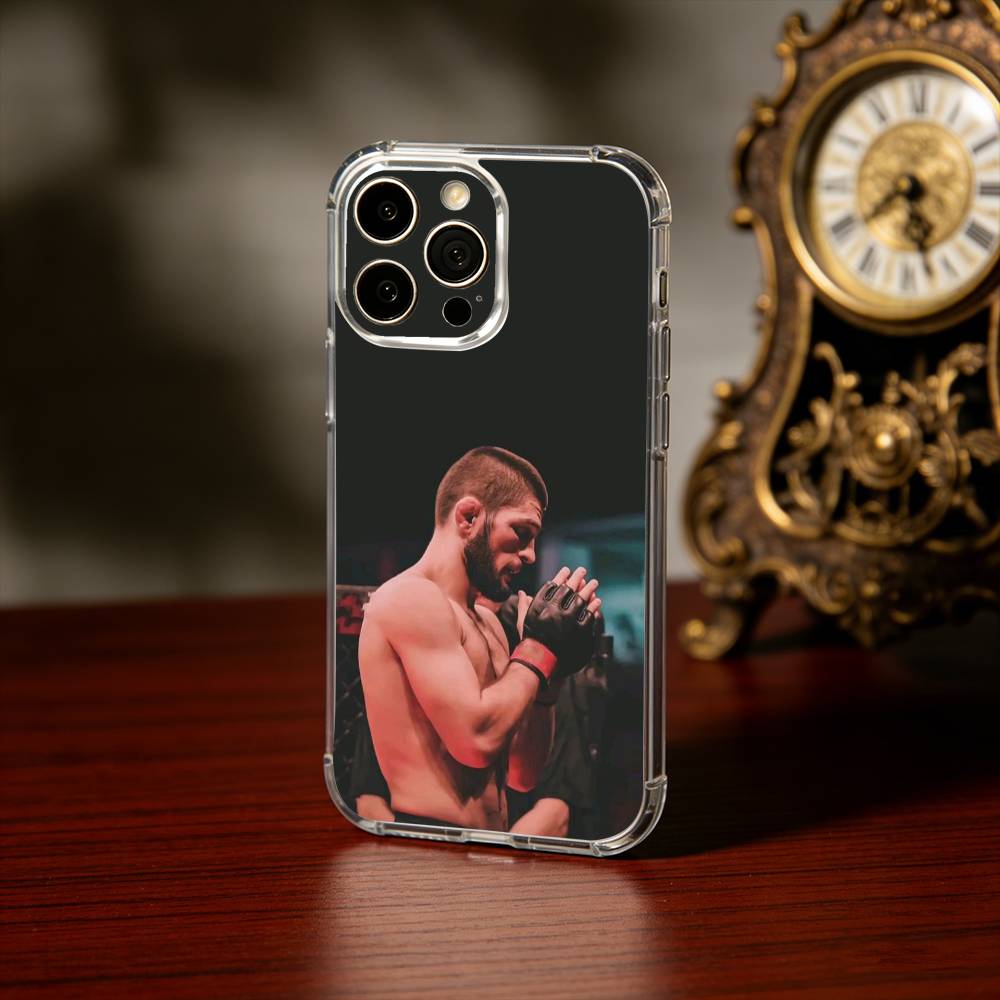 S-Strong I-Islam M-MakhachevS Phone Case For iPhone17,16,15,14,13Pro Max,us,Soft Silicone Transparent Cover