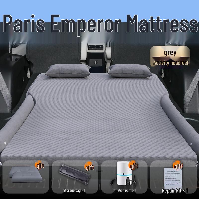 Paris Car Bed Mattress: Inflatable Rear Seat Sleeping Pad and Trunk Air Cushion