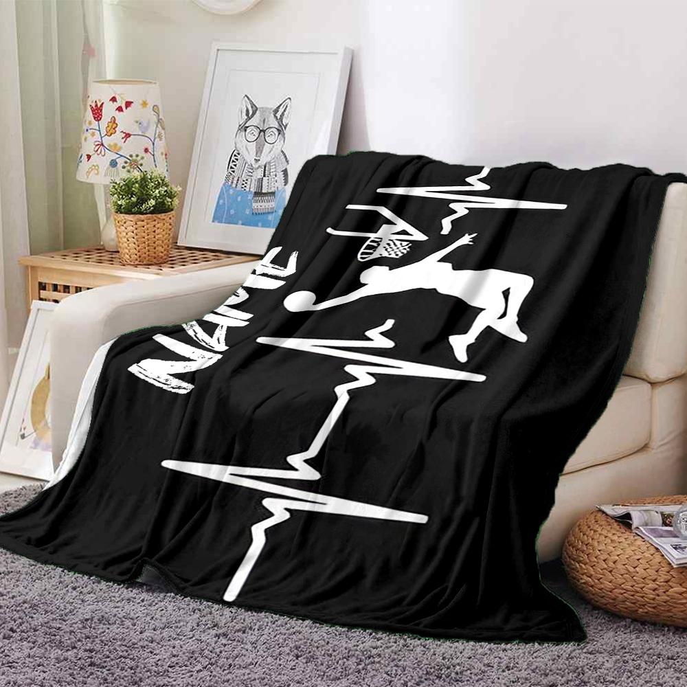 Custom Name Basketball Theme Printed Blanket - Perfect for Couch, Bed, Travel & Outdoor Use | Machine Washable, Cozy & Durable.