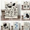 Illustration R-Retro Doodle Pet Throw Lightweight 240g Flannel Blanket Soft Skin-friendly for Summer Cooling