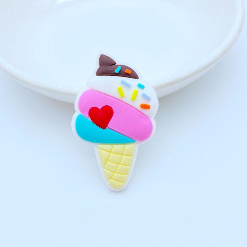 10/20 Stück Niedliche Eiscreme-Serie PVC Flexibler Kleber Flache Rückseite DIY Scrapbooking Verzierung Handy Basteldekoration Schreibwaren