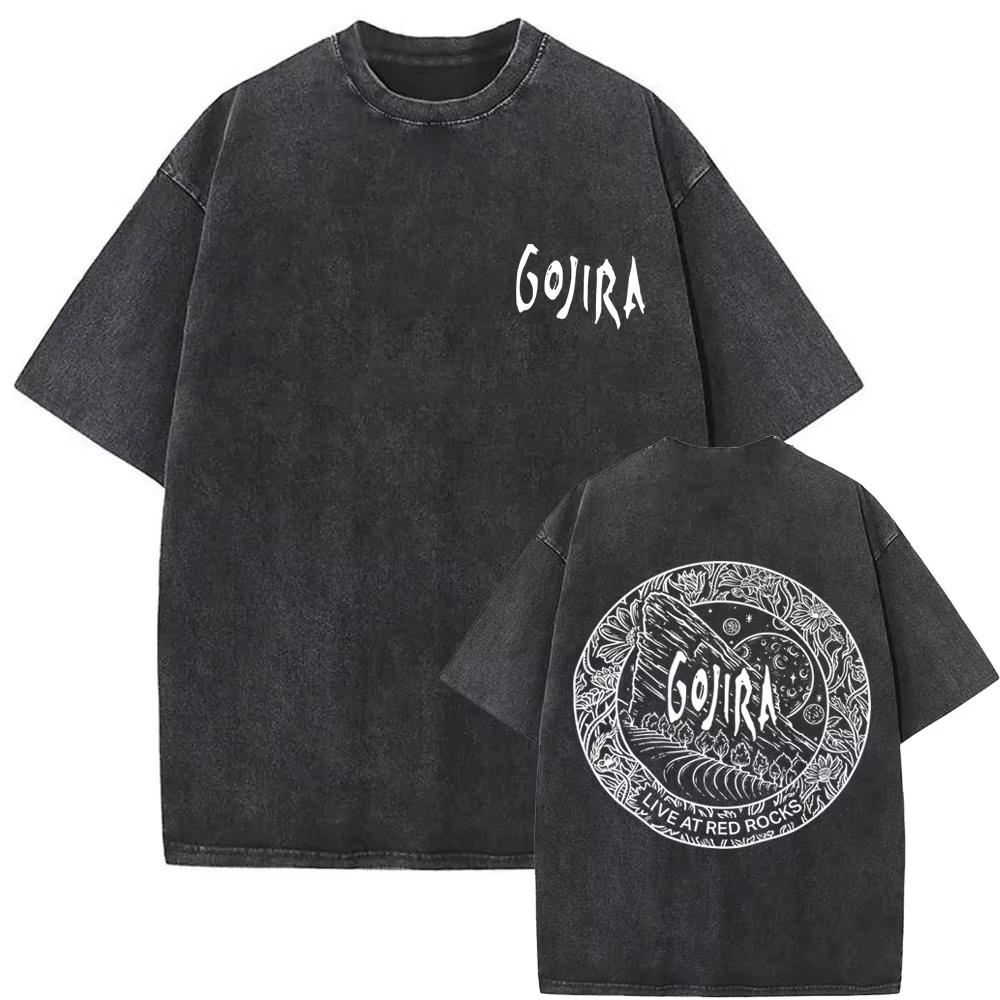 Prané Vintage Kovové Rocková Kapela Gojira Tričko Z Marsu Na Sirius Trička Pánské Dámské Gotické Punkové Oversized Trička Streetwear