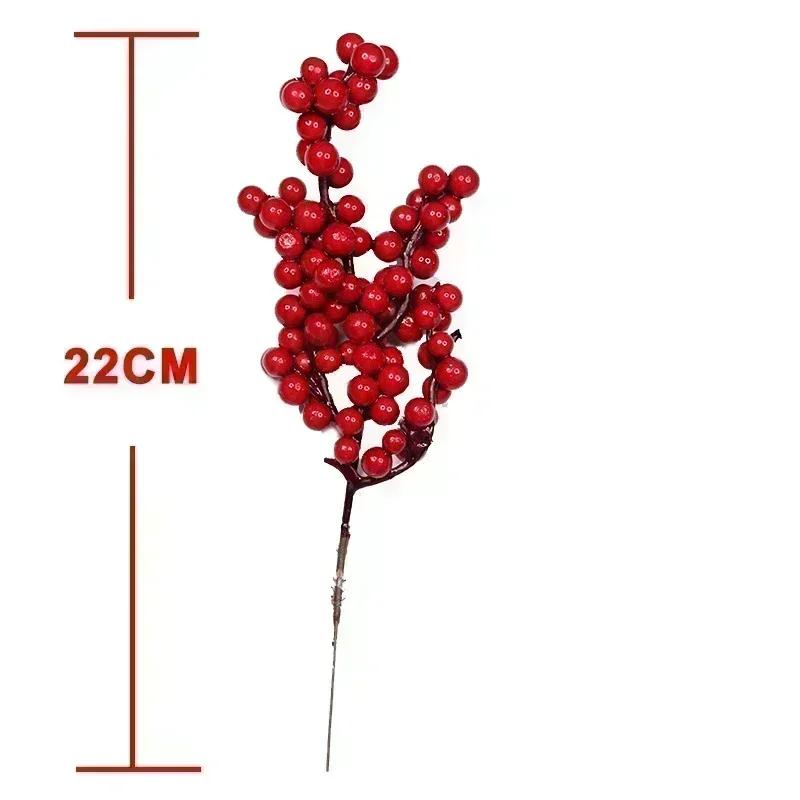 1-10 pièces Baies de Simulation de Noël 14 Baies Fleur Artificielle Fruit Cerisier Plantes Décoration Fête de Noël Maison Cadeau DIY
