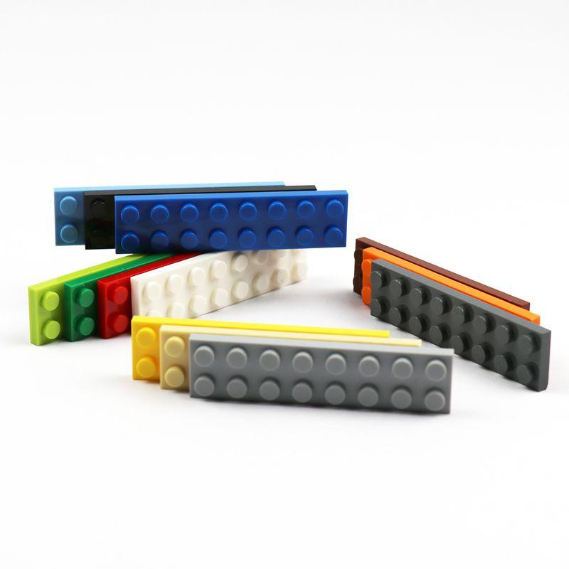 50pcs/lot DIY Classic Building Blocks 2x8 Construction Toys for Child Compatible Plate 3034 Bulk Sale Technik Class Parts