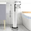 1 stuks Vrijstaande Toiletrolhouder Geschikt voor 5 Rollen - Moderne Roestvrijstalen Badkamer Tissue Rol Dispenser met Geverfd