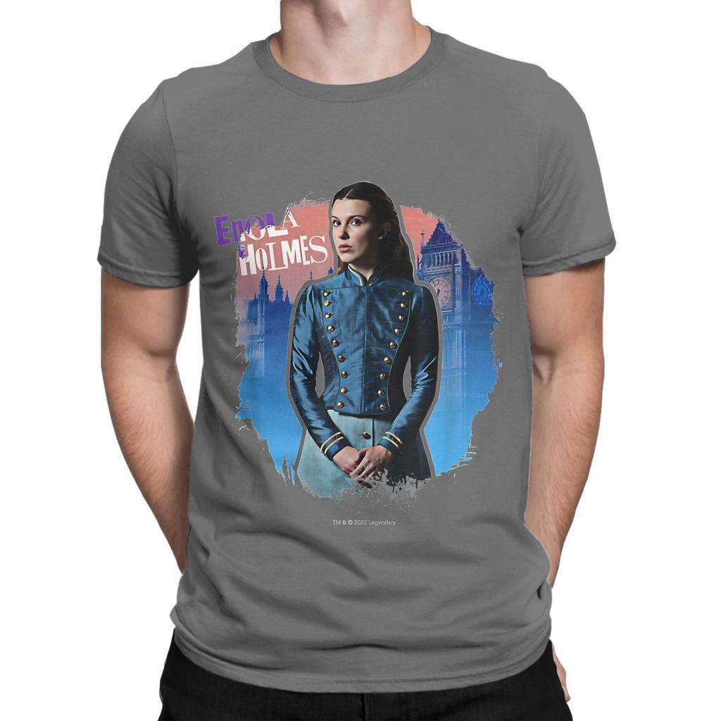 Enola Holmes Mysteries Enola Millie Bobby Brown in London Lustiges 100% Baumwoll T-Shirt Die Enola Holmes Mysteries T-Shirts Oberteile Für Unisex