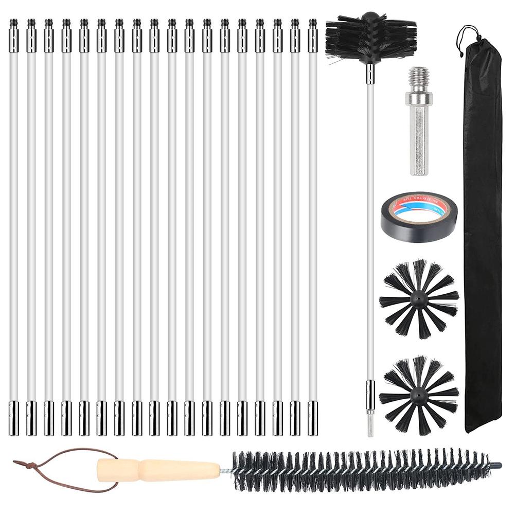 Flexible Chimney Sweep Set Multifunctional Chimney Dryer Pipe Inner Wall Cleaning Brush Fireplace Drier Vent Lint Sweeping Tools