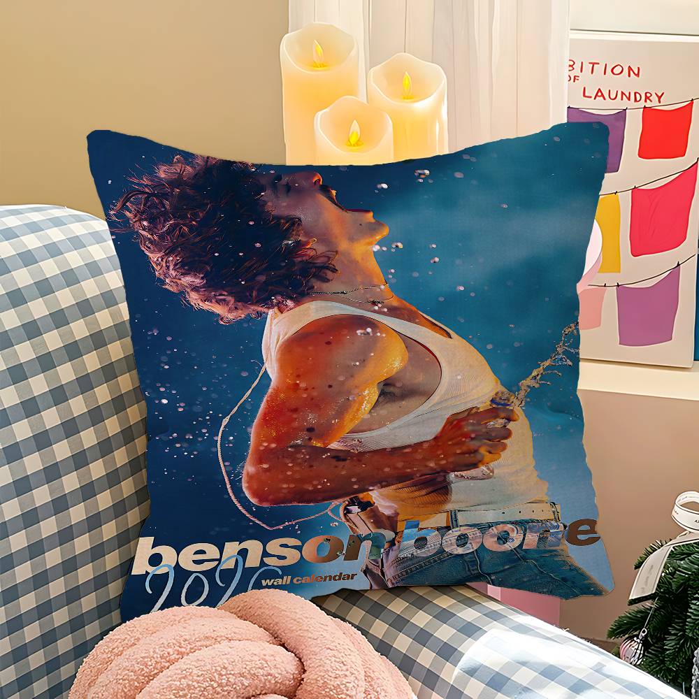 Cuscino Regalo Cantante B-Benson Boone Decorazione Ufficio Domestico Cuscino Camera da Letto Divano Auto CopricuscinoFedera