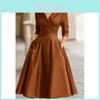 Elegante Abito in Raso a Maniche Lunghe per Occasioni d'Affari e Formali