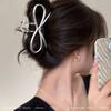 Pinza a morsetto in metallo ad alto livello con fiocco per capelli 2024 per donna: Pinza per Capelli a Forma di Squalo, Grande, Elegante, Stile Freddo, per la Nuca