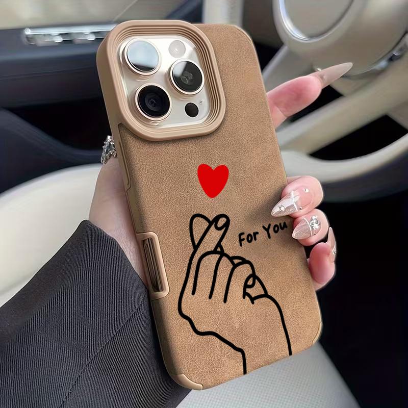 Love Heart For You Cute Luxury Executive Shockproof Phone Case For 15 Plus iPhone 16 15 14 13 12 17 Pro Max 11 Pro X XS XR Funda