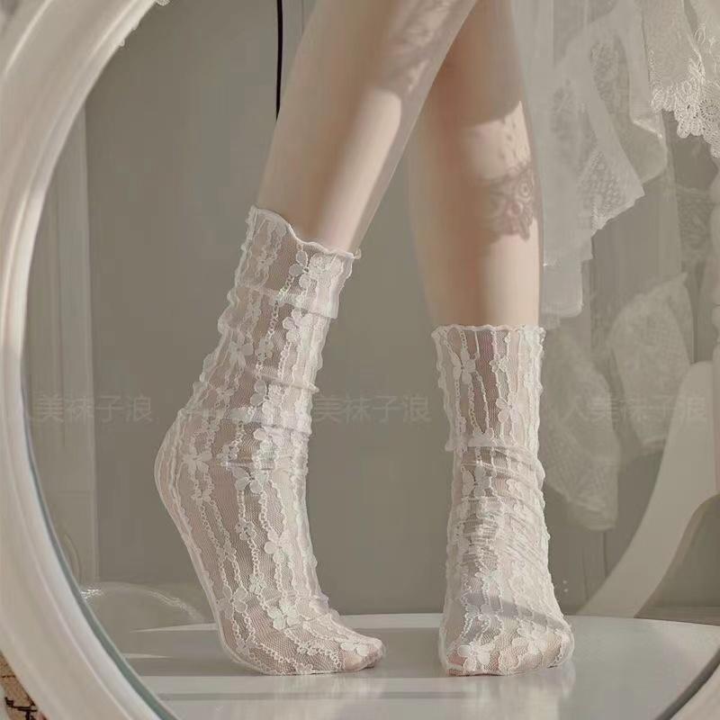 

Женские носки Harajuku Ladies Breathable Transparent Floral Ladies Flower Ladies Sweet Mesh Fishnet Socks Soft Funny Socks Hosiery one size белый