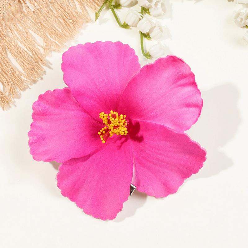Fashion Bohemian Hibiscus Hair Clip for Women Hawaiian Flower Hairclip Girls Side Bangs Clip Beach Resort Egg Flower Hairpin