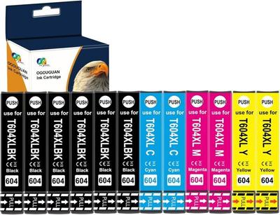 Cartouches d'Encre 604XL - SPIELSTABIL - Compatible - 12 Packs - Multi-couleurs - Jet d'encre