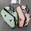 24-Inch Women's Silent Wheeled Suitcase: Durable Aluminum Frame, Large Capacity, Carry-On with Password Lock