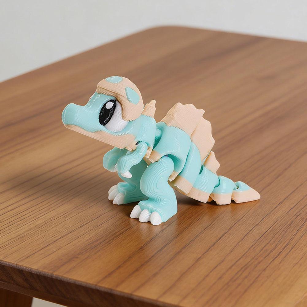 3D-gedruckte niedliche Eierschalen-Dinosaurier-Babyfigur Bewegliche Gelenke Realistische Augen Mehrfarbiger Spinosaurus Heim-Büro-Schreibtischdekor Kindergeschenk