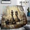 1Pc Chess Print Flannel Blanket,High quality Comfortable for All Seasons,Home Decor,Warmth and Comfort,Perfect for Christmas Gifts