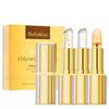 HelloKiss 3-teiliges Farbwechsel-Lippenstift-Set mit Blumeninfusion und Blattgold, einfach aufzutragen und feuchtigkeitsspendend.