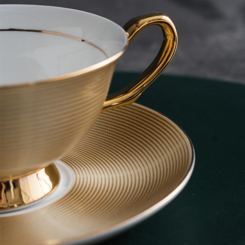 European Coffee Mug Set  Bone China Ceramic Tea set Marble stripe Luxury Gifts Porcelain Drinkware Tea cups Couple Cup Gift box