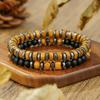 Best-selling Multi-layer Wood Bead Bracelets Sets Men's Retro Style Multi-layer Elastic Thread Adjustable Wooden Bracelet