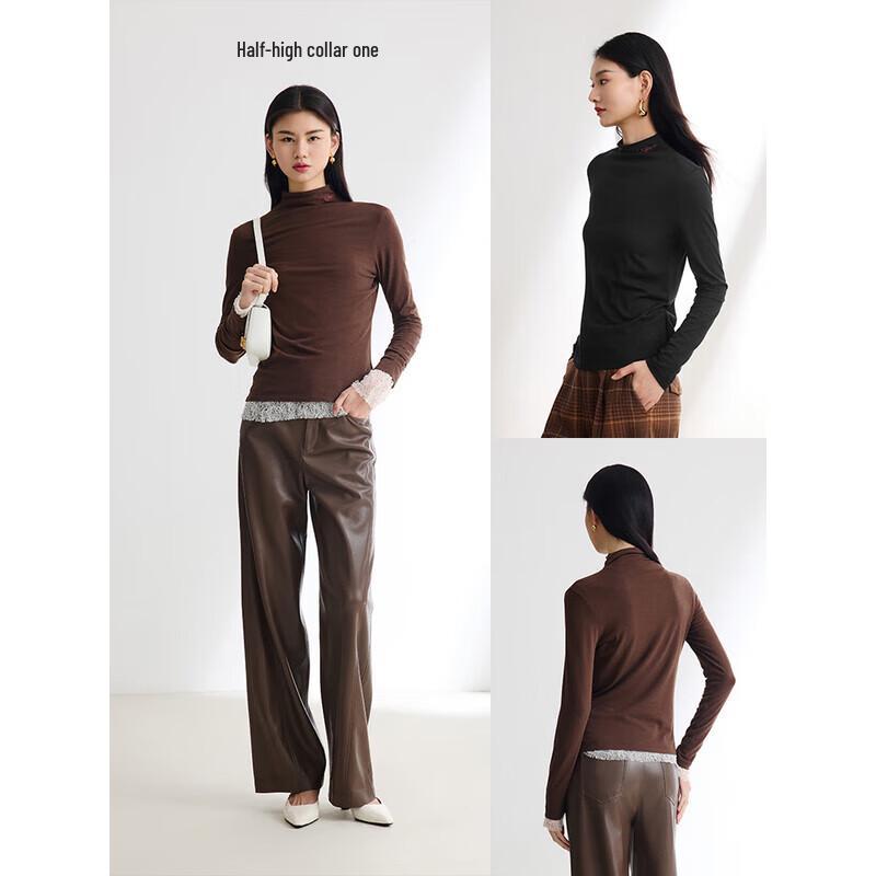 

EP YAYING Women s Soft Silk Cotton Long Sleeve Top L