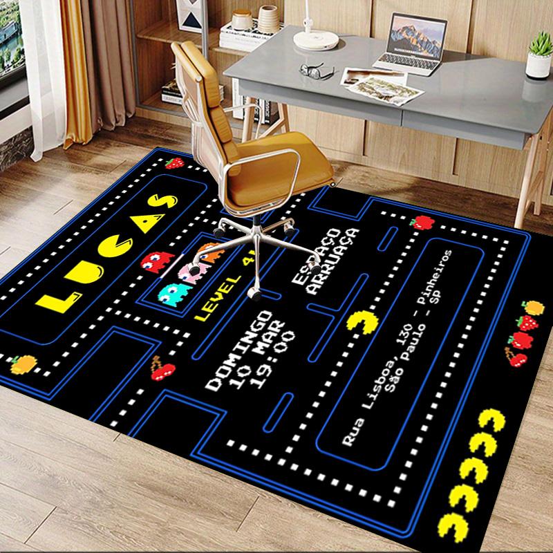 1pc Pacman Adventure Carpet for Playroom Bedroom Living Room Sofa Home Decor,kids Game Area Rug Non-slip Floor Mat Y730139