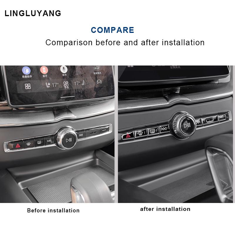 Geeignet für Volvo XC60 XC90 S60 S90 V60 V90 Mittelkonsolen-Einstellknopf Aufkleber Innendekoration