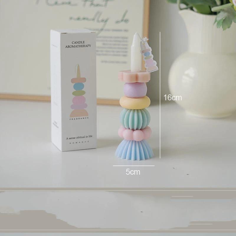 Stackable Smoke-Free Scented Candles—Cute Gift Box Set for Anniversaries and Birthdays: Creative, Atmospheric Decorative Fragrance Ornaments