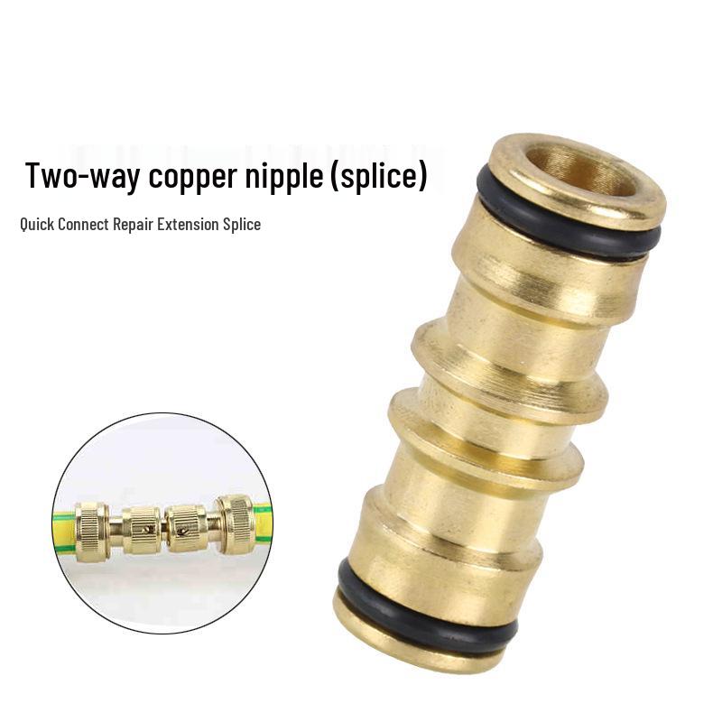 All-Copper Universal Two-Way Nipple Connector for Water Pipe Extension and Repair