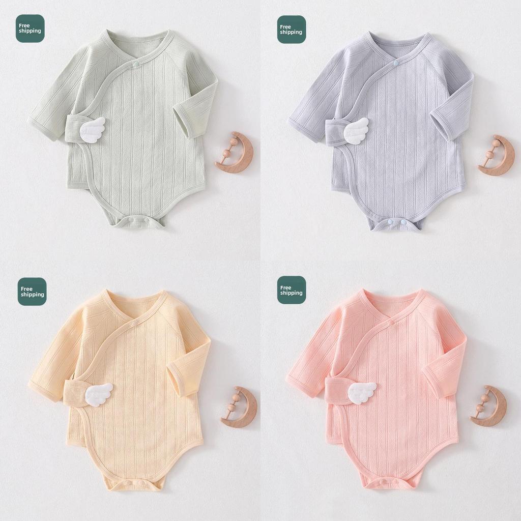 Baby Baumwoll Strampler mit langen Ärmeln und Windelhülle für Neugeborene und Säuglinge