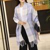 Soft Classic Plaid Scarf Cold-proof Long Neckscarf with Tassel Large Knitted Wool Shawl  Winter