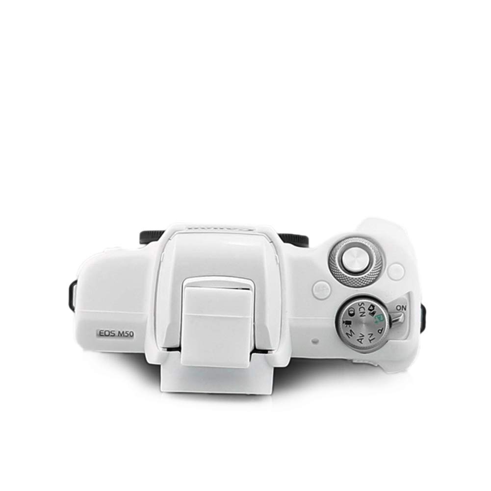 Kinokoo Silicone Camera Case for Canon EOS Kiss Kiss M50 Mark 2 Digital Simple Design M/EOS M2/EOS M50/EOS Cameras, (WT)