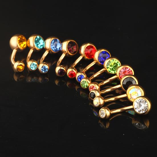 Stylový kroužek na pupík, galvanicky pokovený, unisex jemný